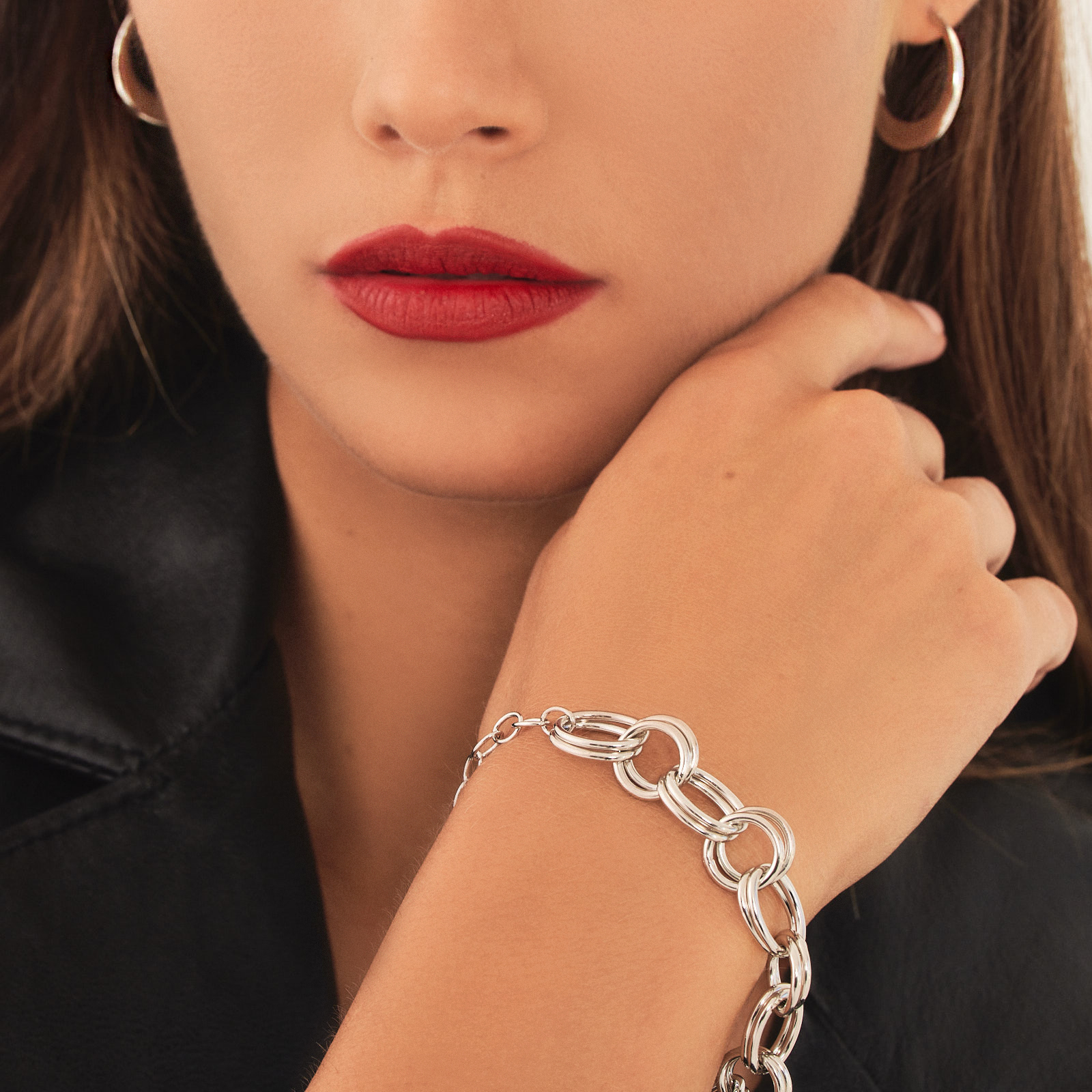 silver link chain bracelet
