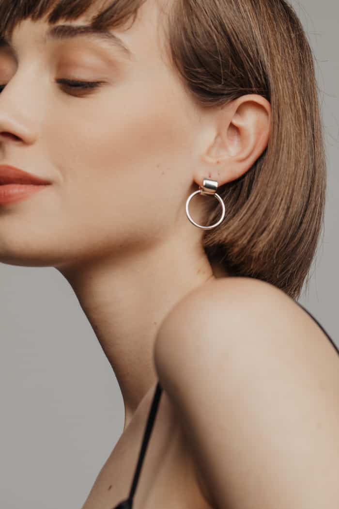 chunky hoop earrings silver