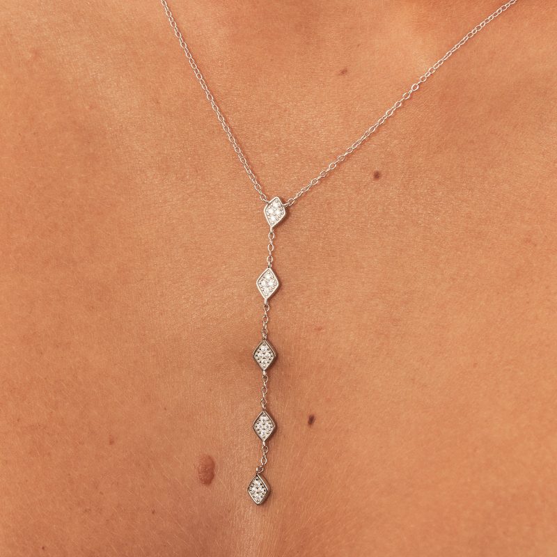 long silver necklace